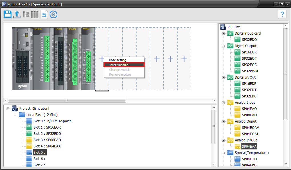 Special Card Initialiization Special Program Configuration | CICON
